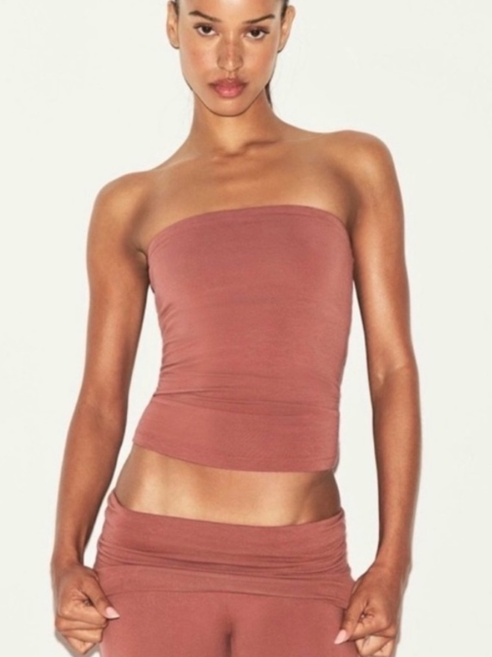 NWT Skims Strapless Tube Top Shirt new rust redwood